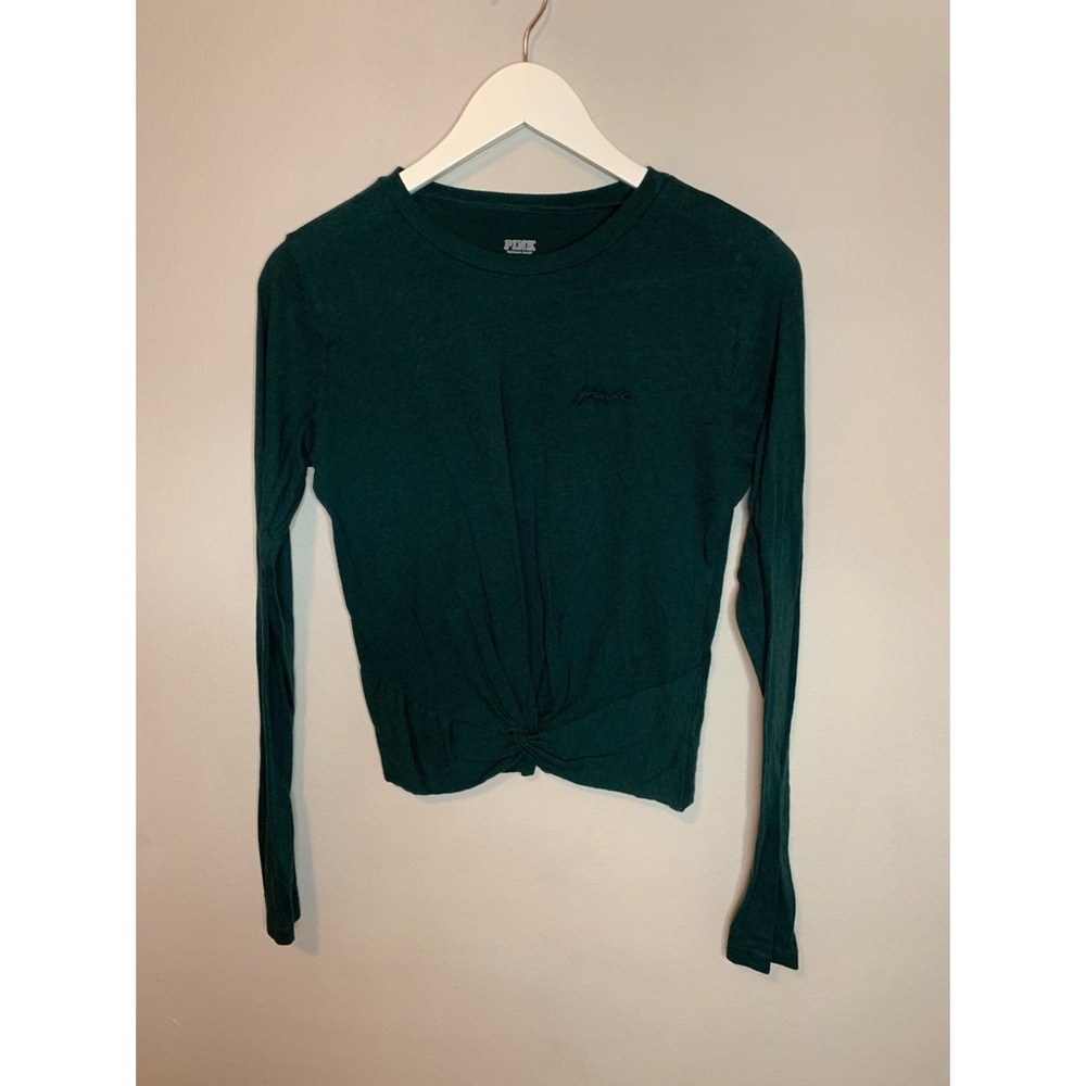 Victoria’s Secret Pink green tie long sleeve